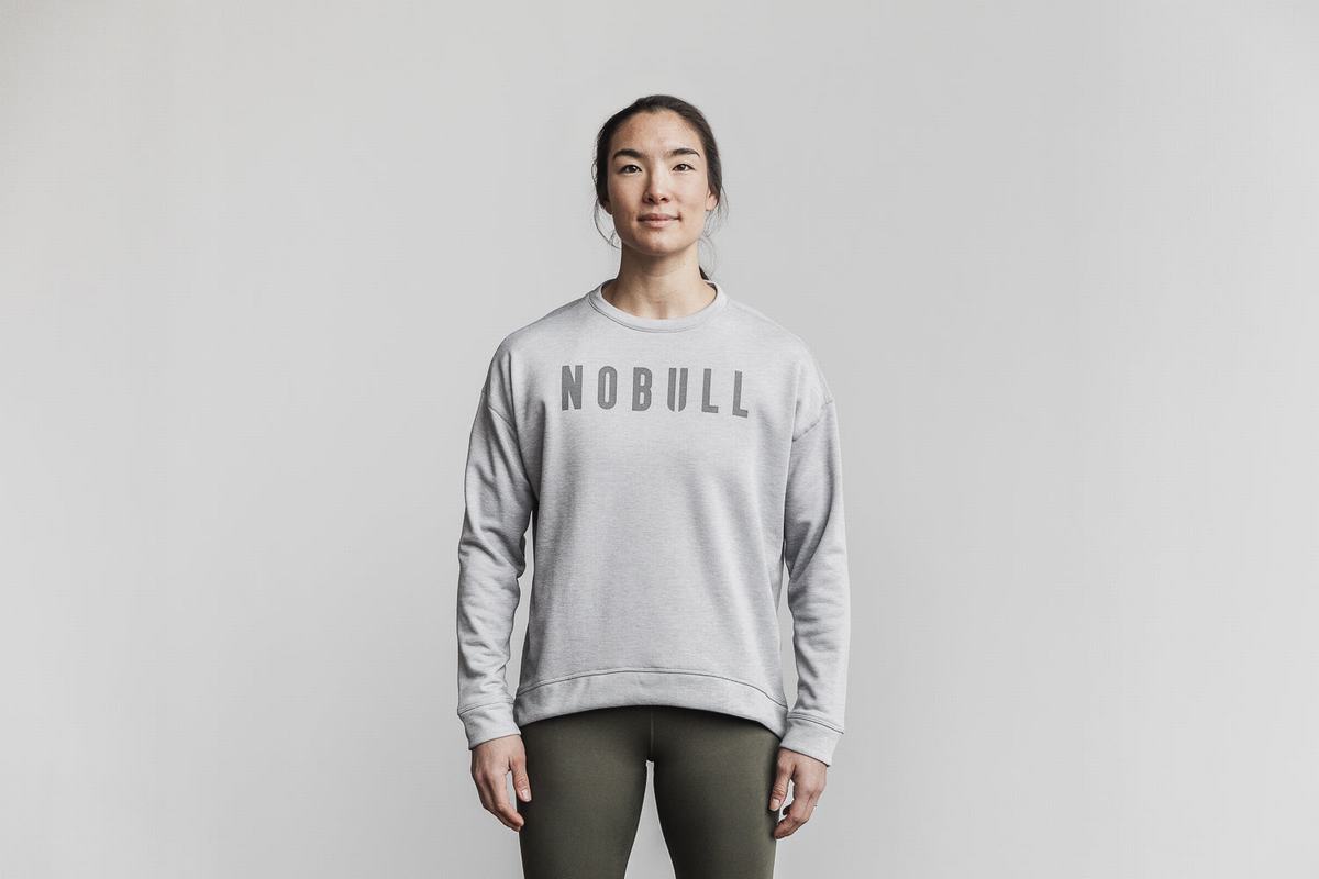 Nobull Crew Women\'s Sweatshirts Light Grey | Australia (DH5810)